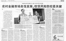 农村金融市场良性发展，信贷风险防控是关键